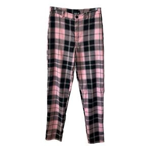 Collectif London pink plaid trousers retro pin-up UK 10/US 6